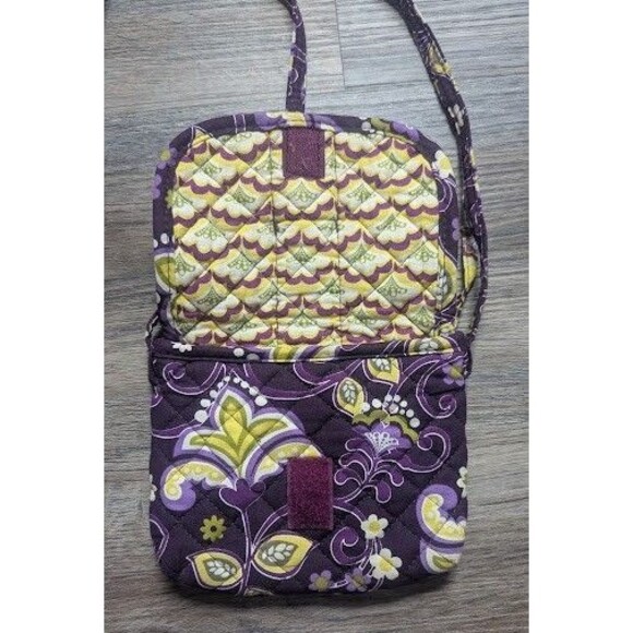 Stephanie Dawn Mini Crossbody Bag Catalina Pattern Made in USA Purple/Yellow - Picture 2 of 6